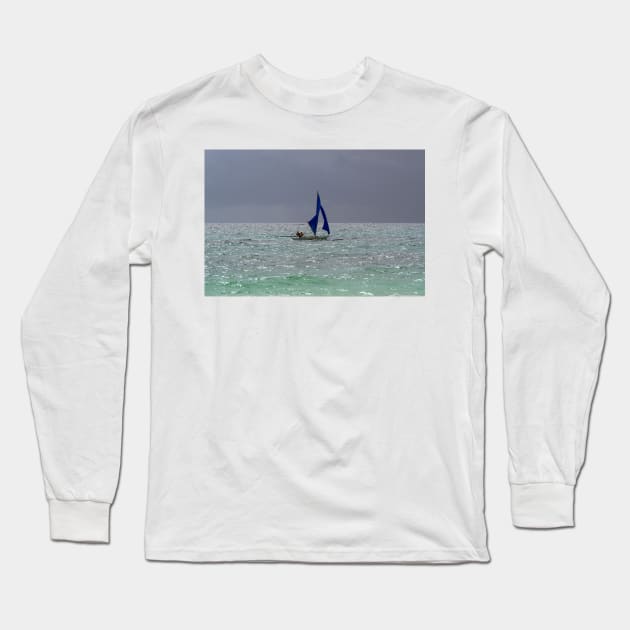 Sail Boat, Boracay Island, Philippines Long Sleeve T-Shirt by likbatonboot